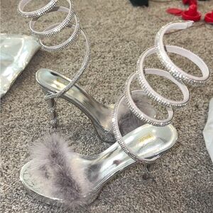 Elegant Silver Women's Heels